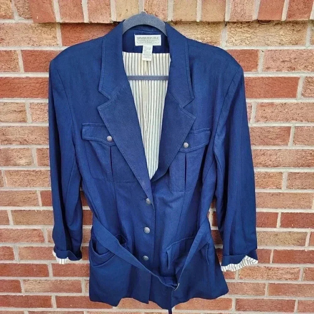 Vintage Banana Republic Safari & Travel Clothing Jacket Women's Size Large Lined